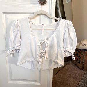 Puffy Sleeve Open Front Top